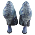 Prada Fall 2004 Vintage Blue Fabric Curved Heel Pumps