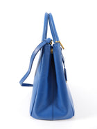 Prada Blue Saffiano Lux Double Galleria Tote Bag