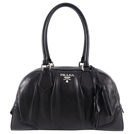 Prada Black Nappa Leather Bowler Bag