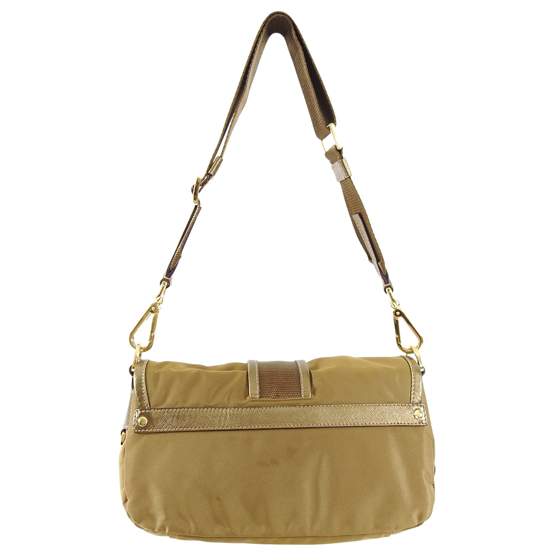 Prada Vintage Bronze Nylon Tessuto Shoulder Bag