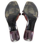 Prada Vintage Burgundy Patent Low Heel Mules with Pailettes - 37.5