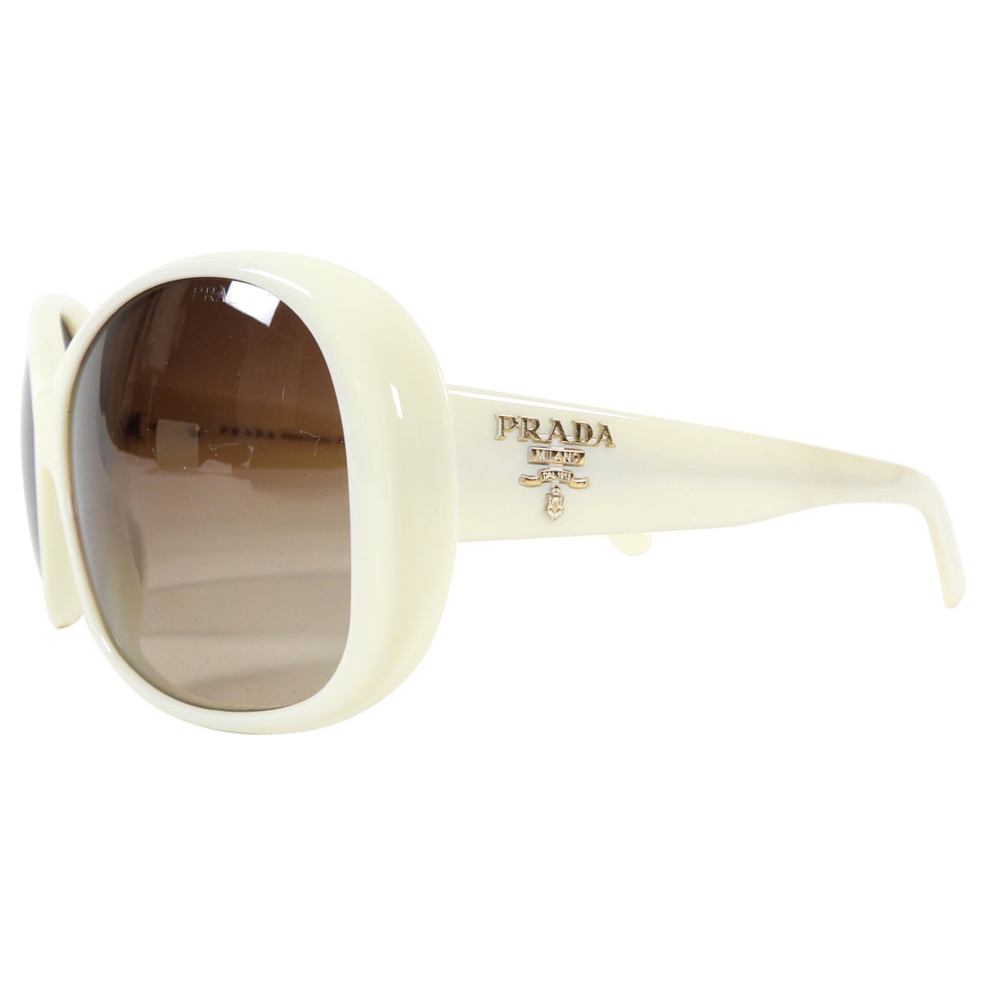 Prada Cream Plastic Oversized Sunglasses SPR03M