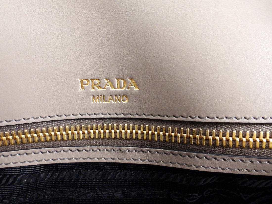 Prada Taupe Saffiano Crossbody Flap Bag