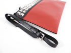 Prada Red and Black Stud Logo Elektra Wristlet Pouch Bag