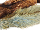 Prada Brown and Mint Green Fox Fur Stole Scarf