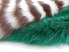 Prada Fall 2011 Green White Brown Striped Fox Fur Runway Scarf