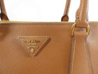 Prada Caramel Saffiano Lux Large Galleria Double Zip Bag