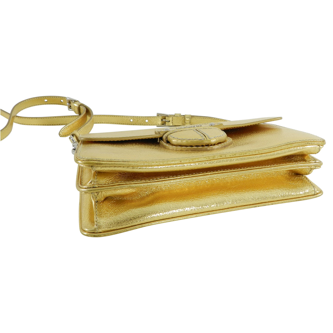 Prada Gold Metallic Small Crossbody Bag