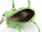 Prada Lime Green Saffiano Vernice Bauletto Small Doctor Bag