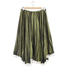 Prada Spring 2004 Tromphe L'Oeil Green Silk Midi Skirt - 8 / 10
