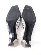 Prada Grey Satin Sequin Vintage 2000's Mule Heels