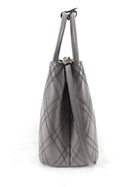 Prada Gray Argilla Diamond Quilt Two-Way Tote Bag