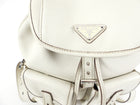 Prada Off-White Leather City Sport Small Backpack Bag