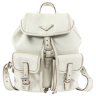 Prada Off-White Leather City Sport Small Backpack Bag