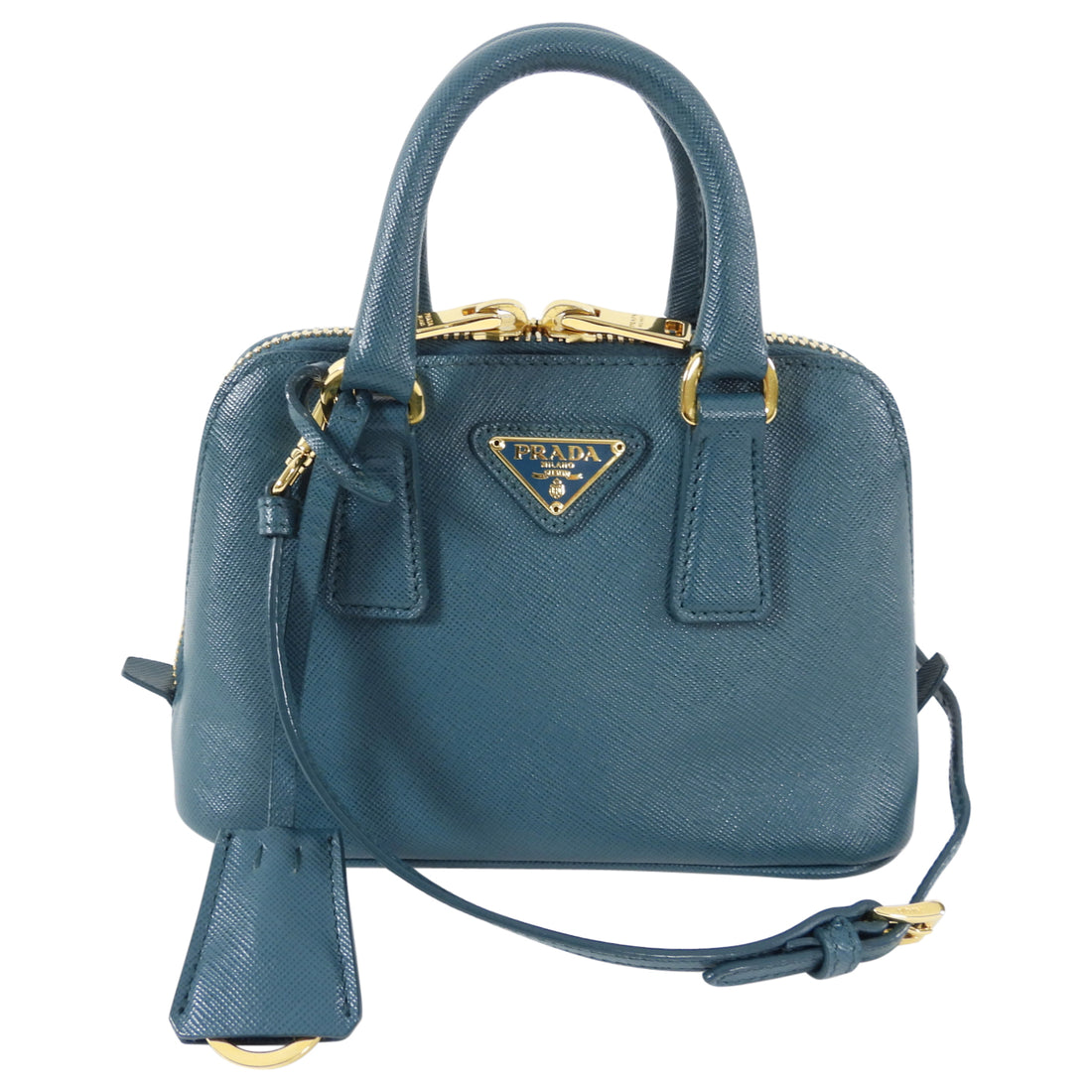 Prada Mini Saffiano Promenade Bag - Blue Mini Bags, Handbags - PRA818695