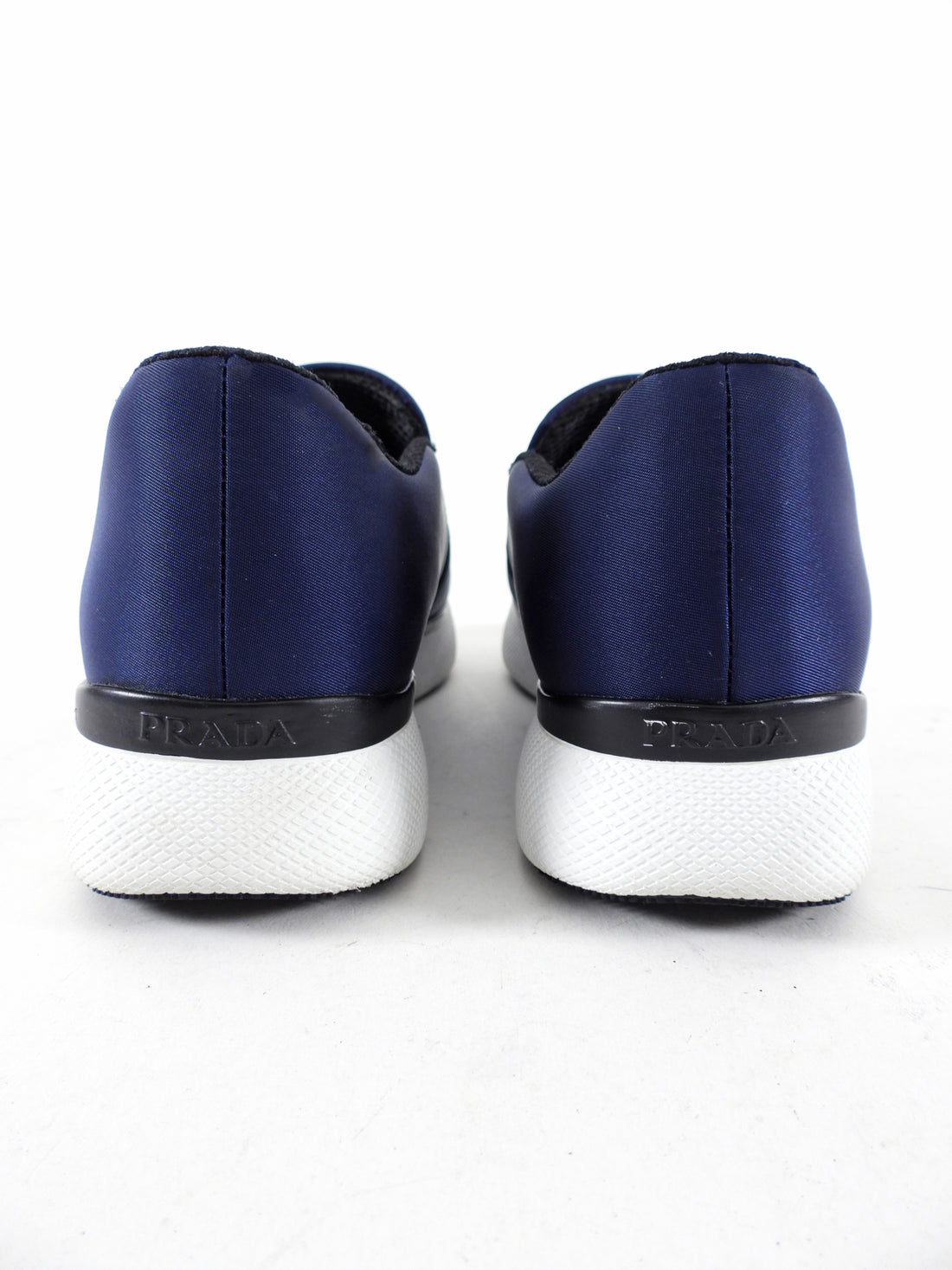 Prada Navy Nylon Gabardine Slip on Sneakers Shoes - 35