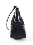 Prada Black x Red Nylon Tessuto x Leather Shoulder Baguette Mini Bag 7pr114