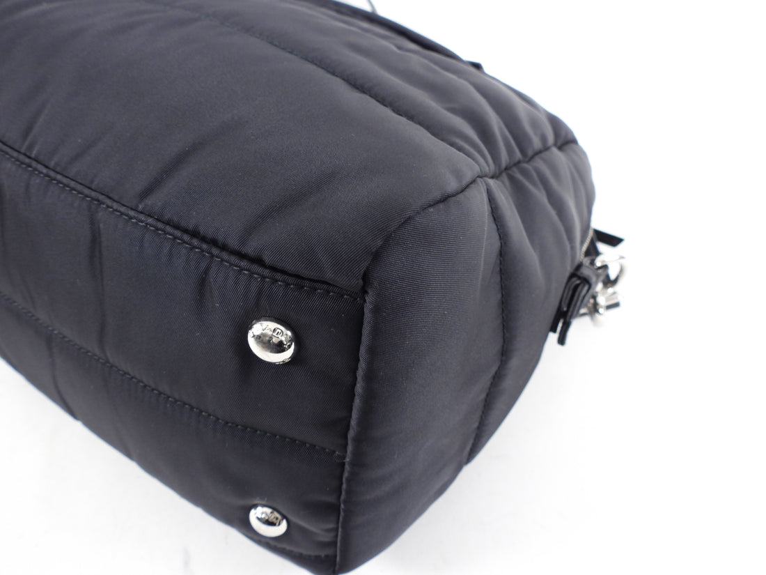 Prada Black Nylon Quilted Bomber Bag