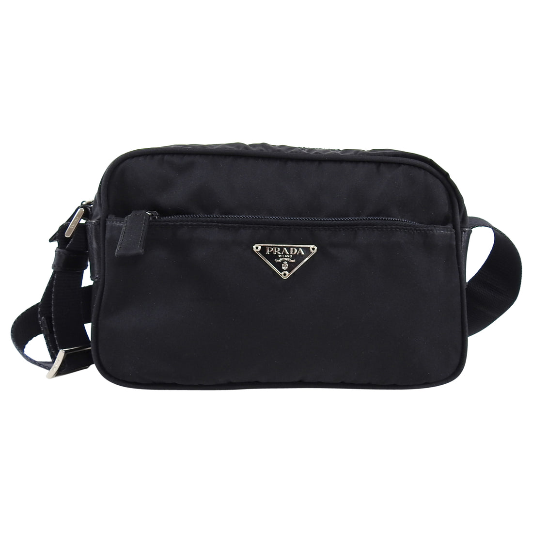 Prada Vintage Black Tessuto Nylon Crossbody Bag