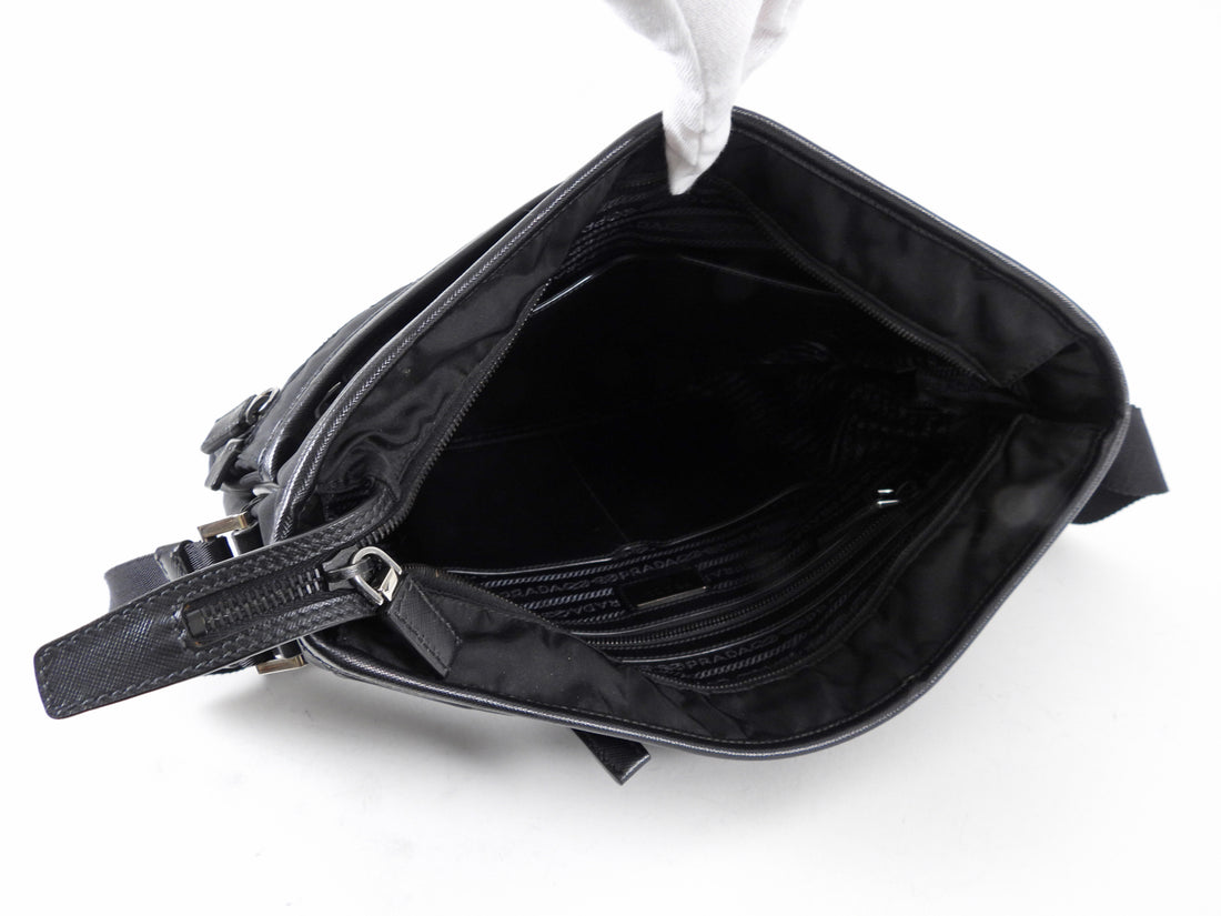 Prada Black Nylon Tessuto Messenger Bag