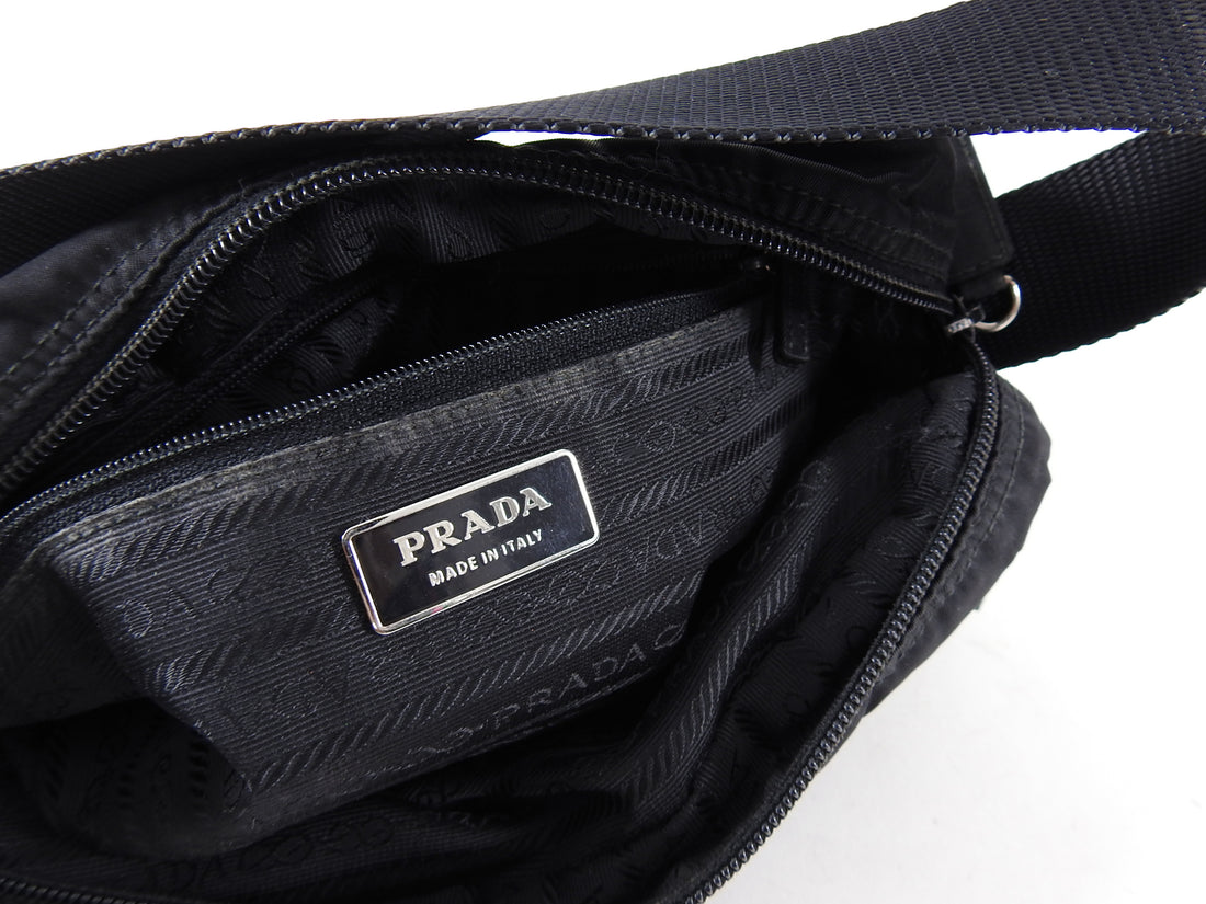 PRADA Shoulder Bag VS0255 Messenger Nylon Black mens Used – JP