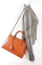 Prada Orange Saffiano Two Way Doctor Bag