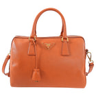 Prada Orange Saffiano Two Way Doctor Bag