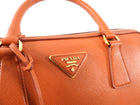 Prada Orange Saffiano Two Way Doctor Bag