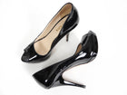 Prada Black Patent Leather Peep Toe Pumps - 37