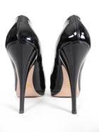 Prada Black Patent Leather Peep Toe Pumps - 37