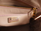 Prada Pink and White Saffiano Leather Promenade Bag