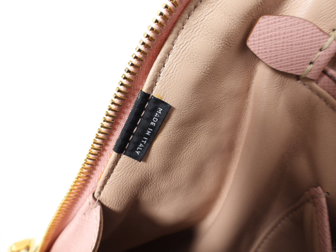 Prada Saffiano Leather Promenade Bag 1BA837 Pink Pony-style