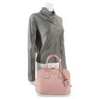 Prada Pink and White Saffiano Leather Promenade Bag