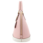 Prada Pink and White Saffiano Leather Promenade Bag