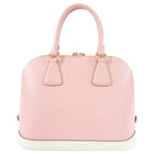 Prada Pink and White Saffiano Leather Promenade Bag