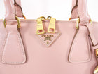 Prada Pink and White Saffiano Leather Promenade Bag