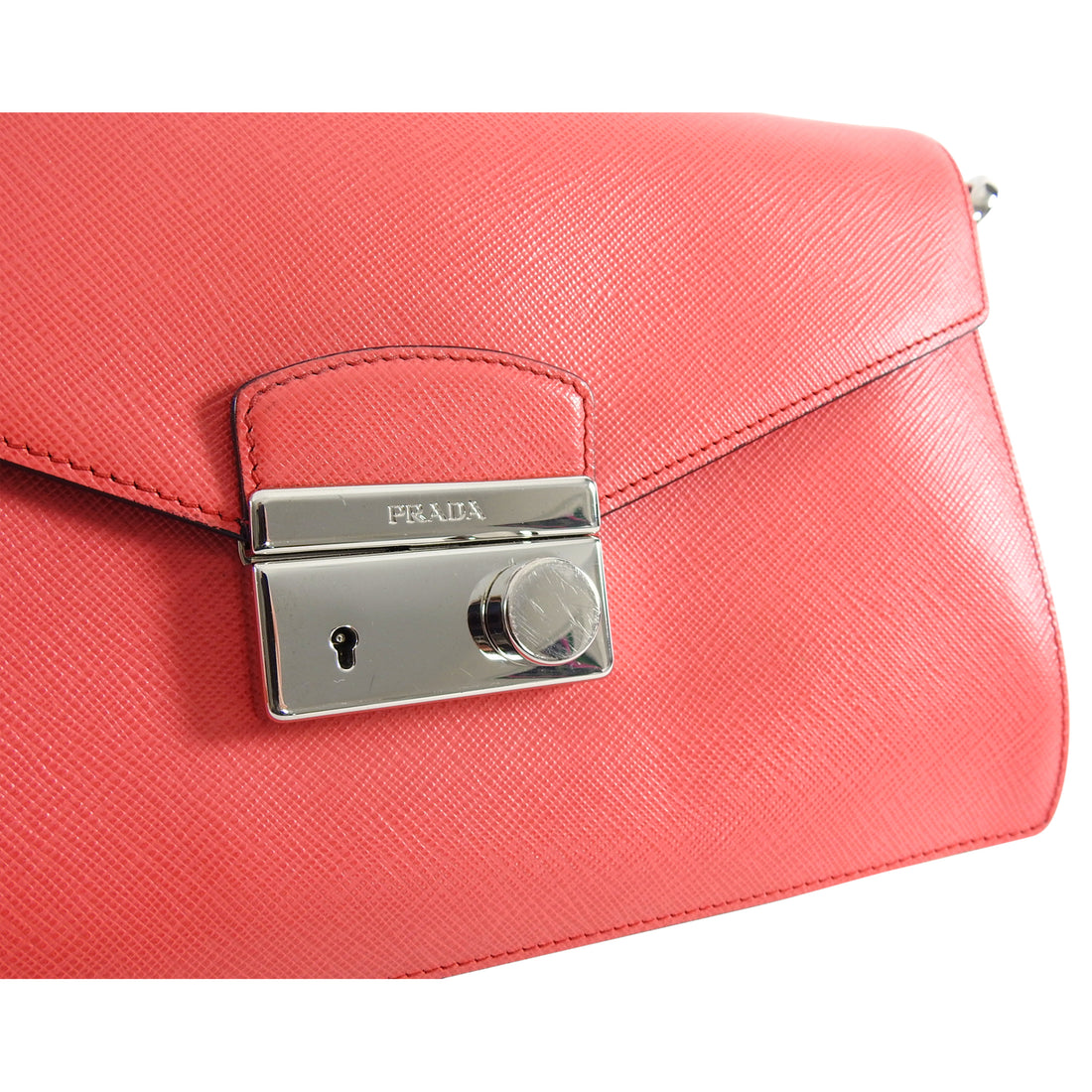 Prada, Bags, Prada Red Saffiano Lux Mini Sound Bag
