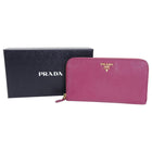 Prada Magenta Pink Saffiano Leather Continental Zippy Wallet