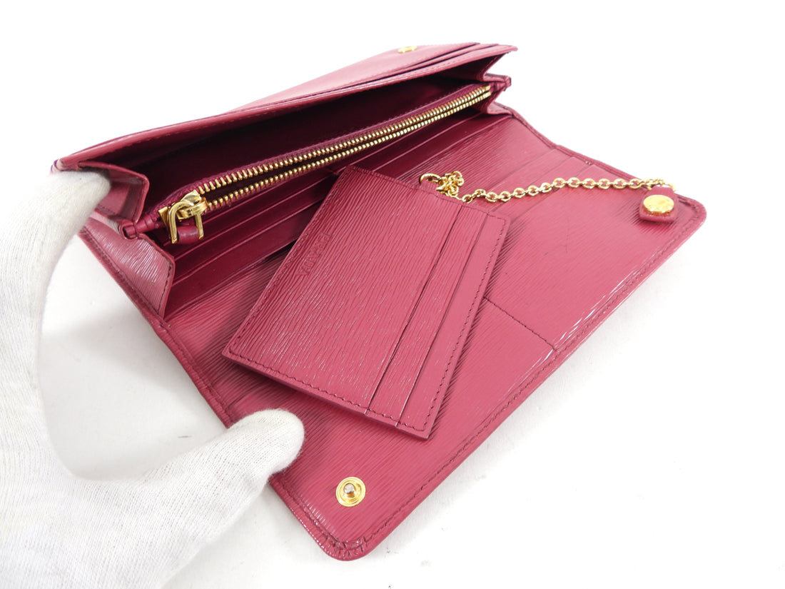 Prada Raspberry Pink Long Bifold Wallet with Card Holder