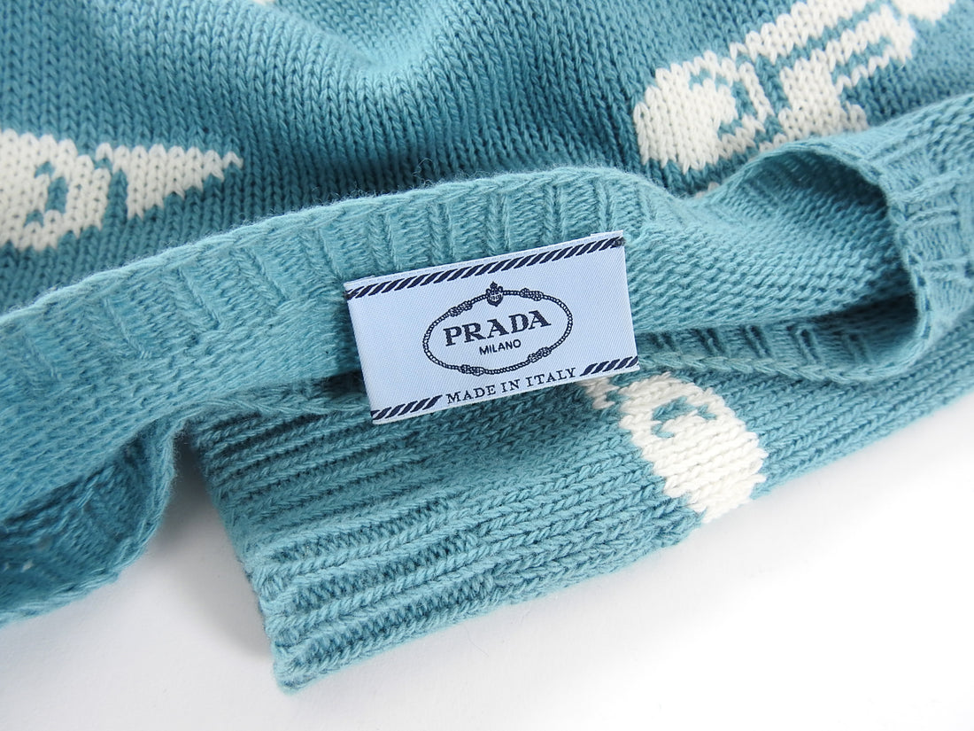 Prada Blue Wool / Cashmere Race Car Sweater - S
