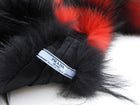 Prada Red and Black Fox Fur Stole Scarf