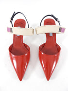 Prada Red Slingback Kitten Heel Pumps - 37