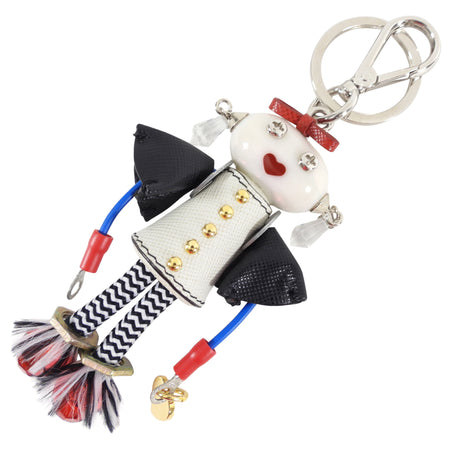 Prada Saffiano Leather Robot Keychain / Bag Charm