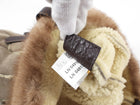 Prada Taupe Shearling Two-Way Fur Trim Bag