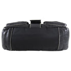 Prada Small Black Nylon and Leather Grommet Bag