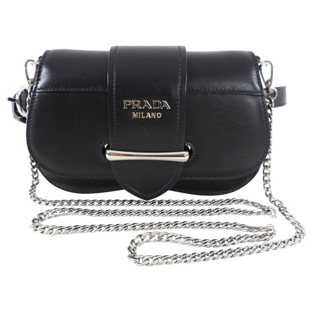 Prada Sidonie Black Leather Belt Bag and Crossbody