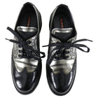 Prada Silver and Black Oxford Brogue Shoes - 6.5