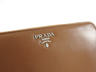 Prada Brown Cannella Soft Calf Zip Leather Wallet