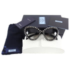 Prada Black Cat Eye Sunglasses with Silver Studs SPR310