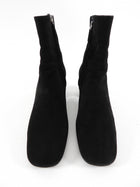Prada Black Suede Block Heel Ankle Boots - 39.5
